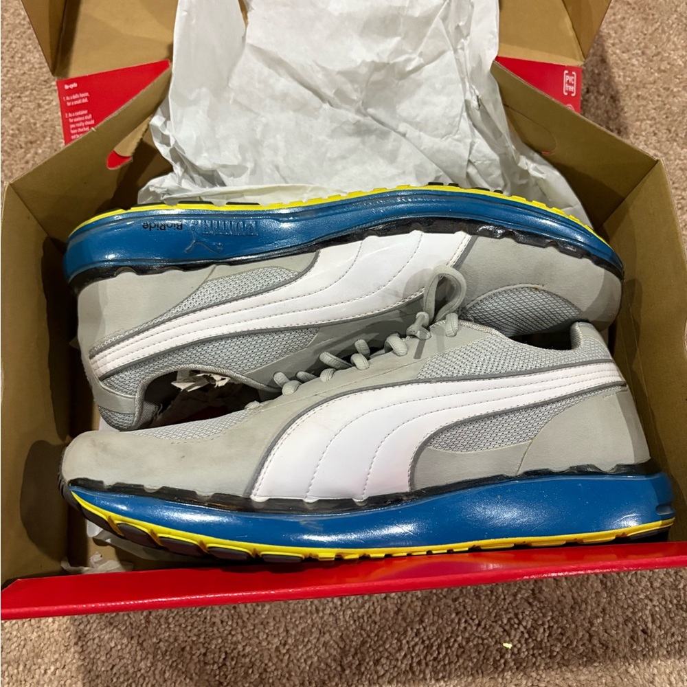Puma Men's Gray and White Faas 500 Running Shoes
